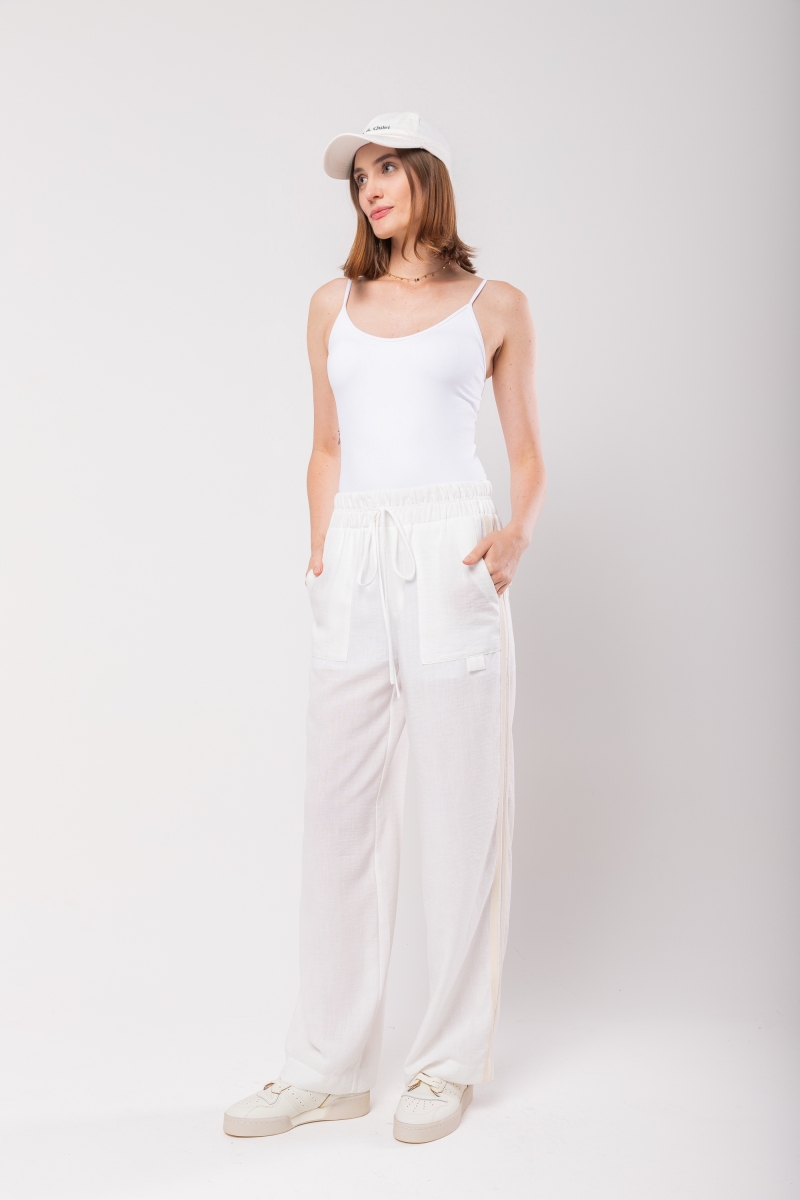 Hidrogênio - OLGA OFF WHITE STRAIGHT PANTS - 19843018