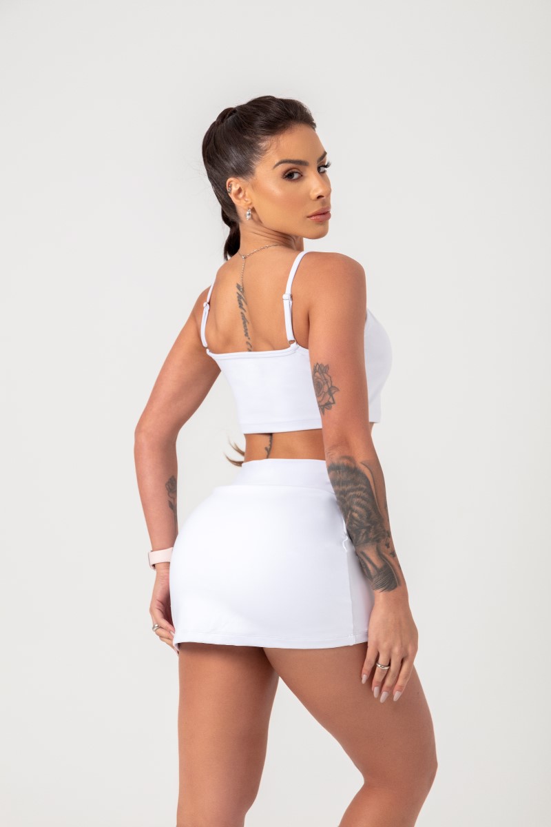 Hipkini - White Movement Cropped Top with silk - 33330684