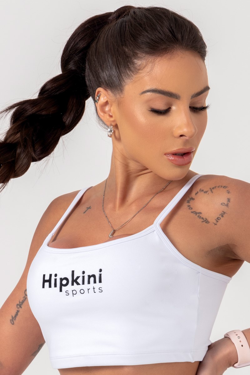 Hipkini - White Movement Cropped Top with silk - 33330684