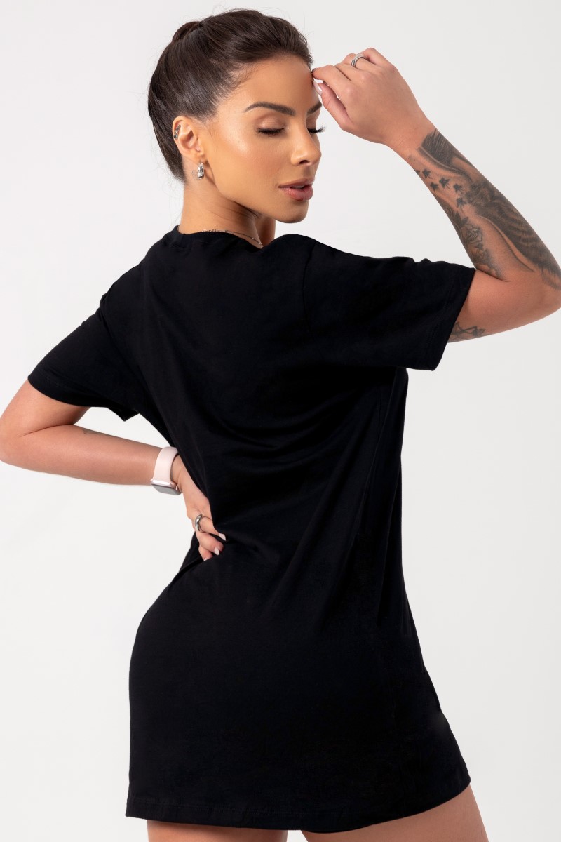 Hipkini - Large Movement T-Shirt Black with Silk - 33330683