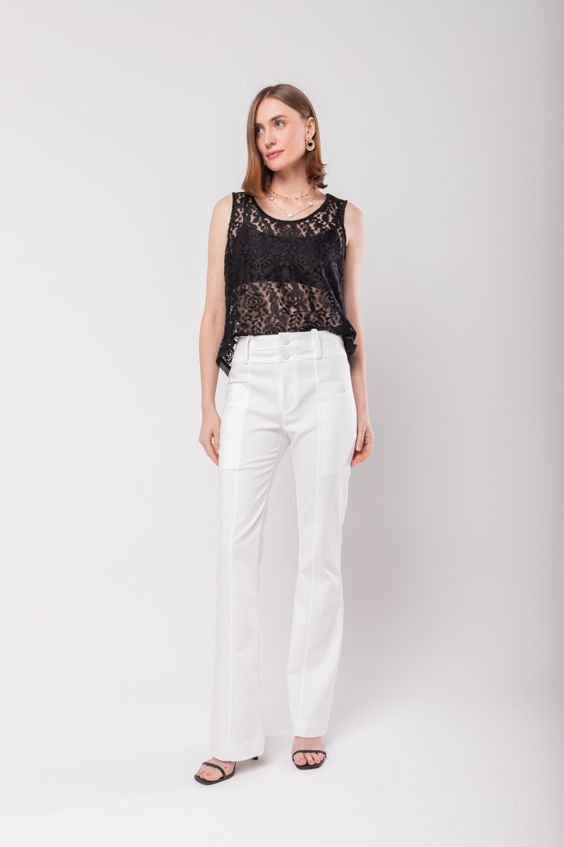 Hidrogênio - SUZANA WHITE FLARE PANTS - 20017002