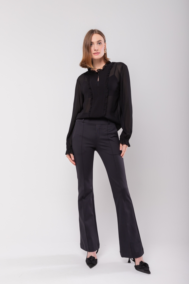 Hidrogênio - STRAIGHT PANTS WITH KNIFE POCKET AND LAPELS MARTINA BLACK - 20116001