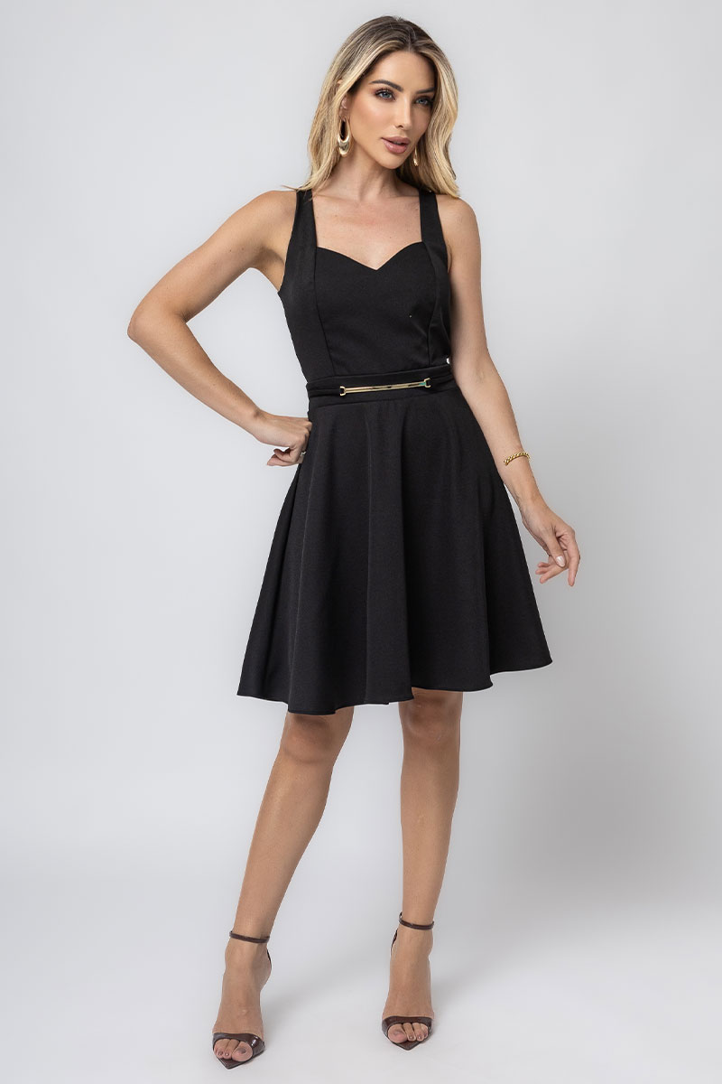 Miss Misses - Melissa Dress with Black Belt Loop Detail - 54359001