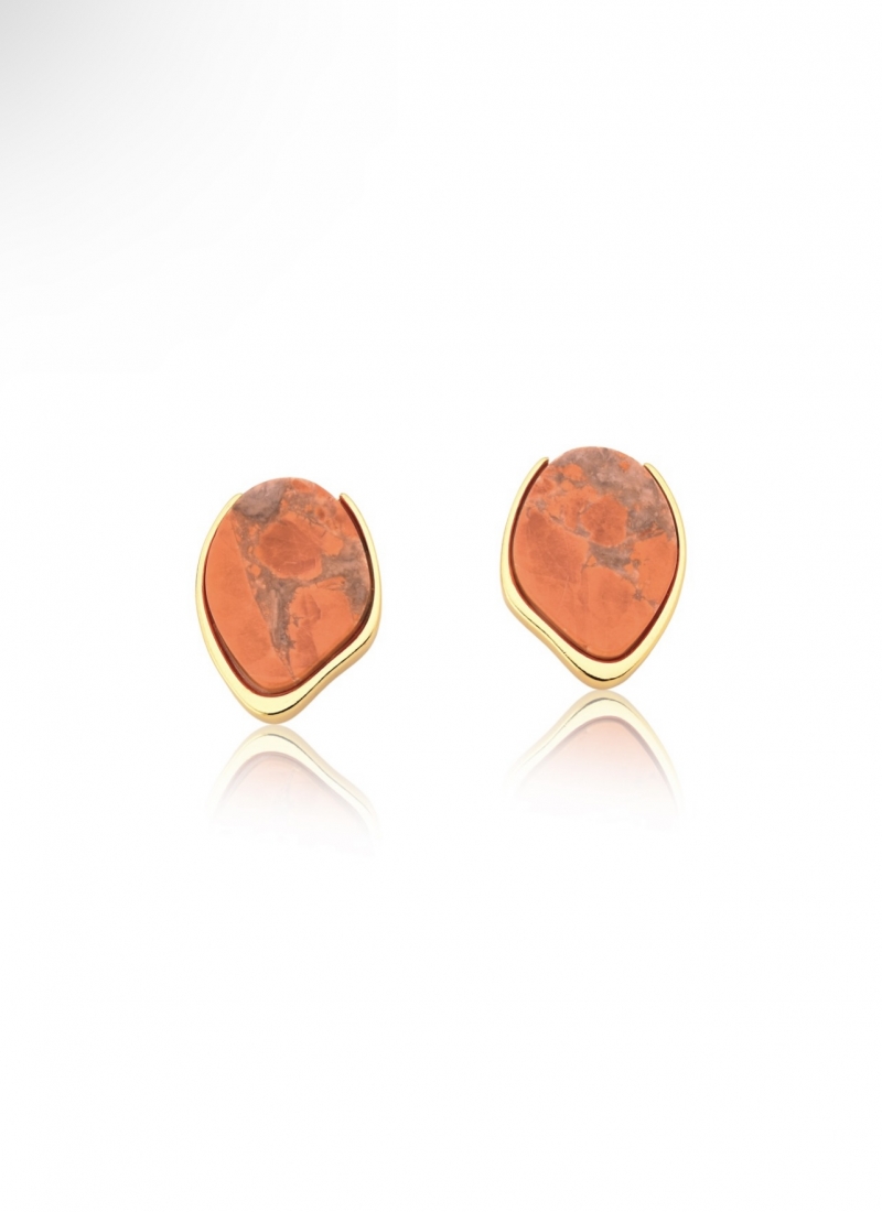 Mikabe - Orange Howlite Earring - MK1824