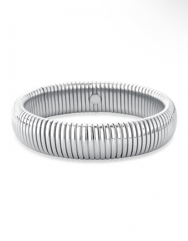 Mikabe - Malleable Rhodium Ribbed Btanklet - MK1829