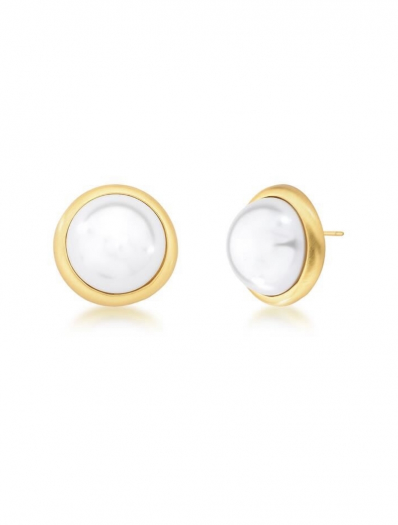 Mikabe - Pearl Shell Button Earring - MK1833