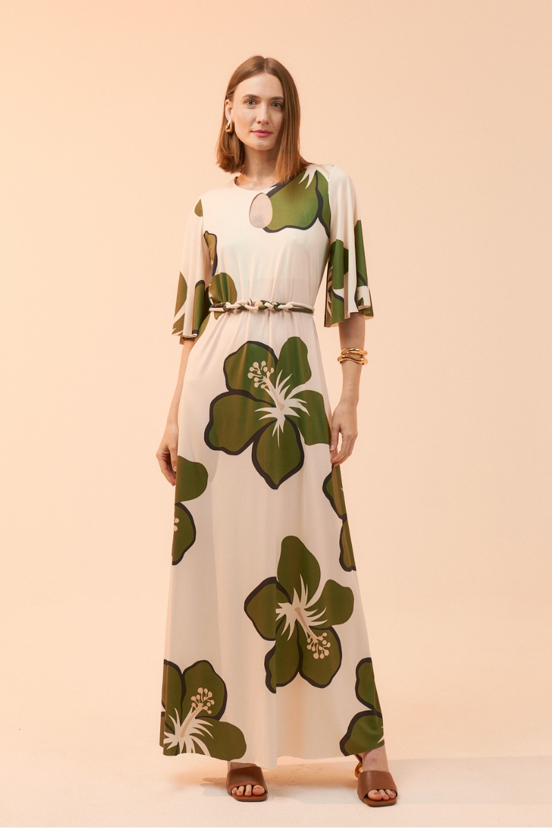 Hidrogênio - PRE-SALE - LONG PRINTED DROP DRESS - 20149110