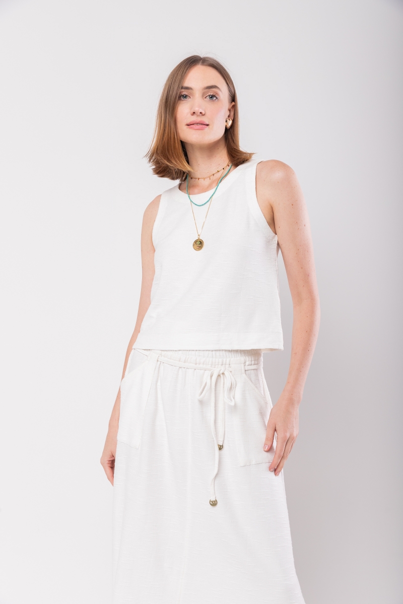 Hidrogênio - PRE-SALE - V-NECK TANK TOP FLAME OFF WHITE SWEATSHIRT - 20119018