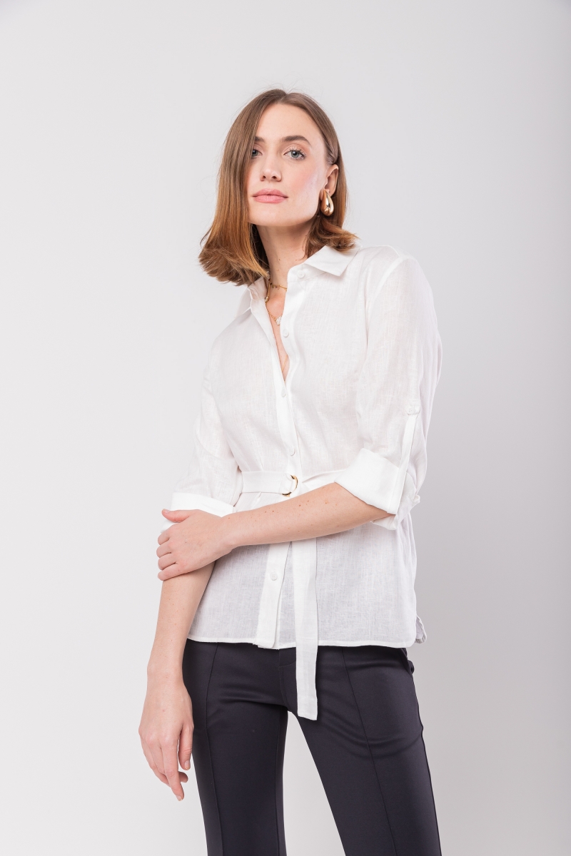 Hidrogênio - 100% LINEN SHIRT WITH OFF WHITE BELT - 20021018