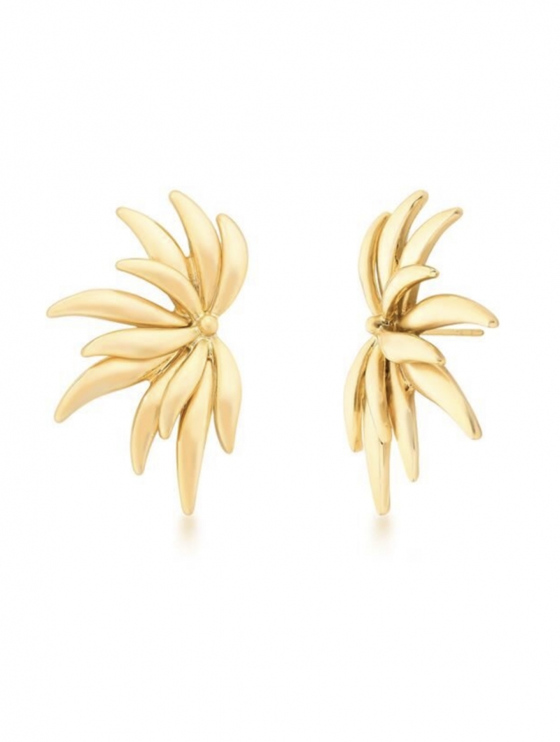 Mikabe - Earring Socks Flower Gold Satin - MK1938