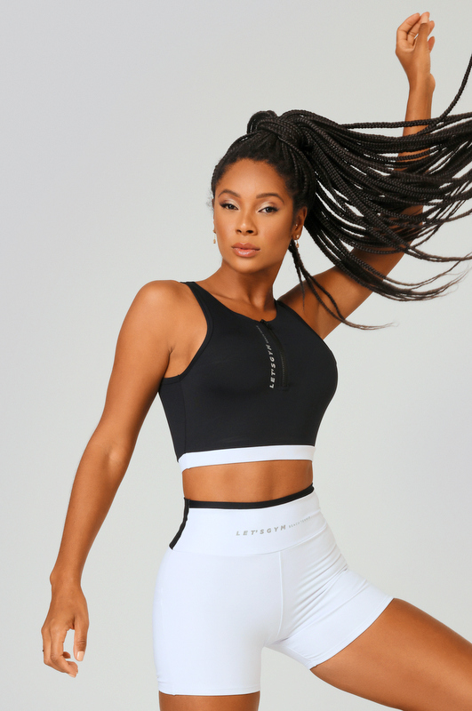 Lets Gym - Black Carbon Cropped Top - 2498PT