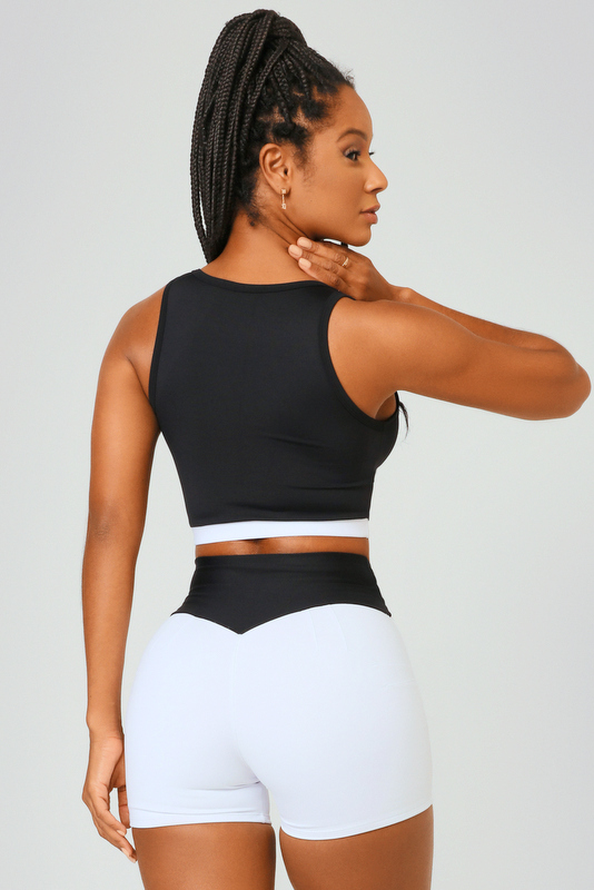 Lets Gym - Black Carbon Cropped Top - 2498PT