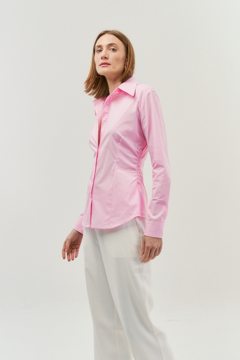 Hidrogênio - PINK SHIRT WITH SIDE RUFFLES - 20054021