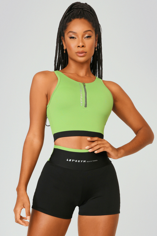 Lets Gym - Green Carbon Cropped Top - 2498VD