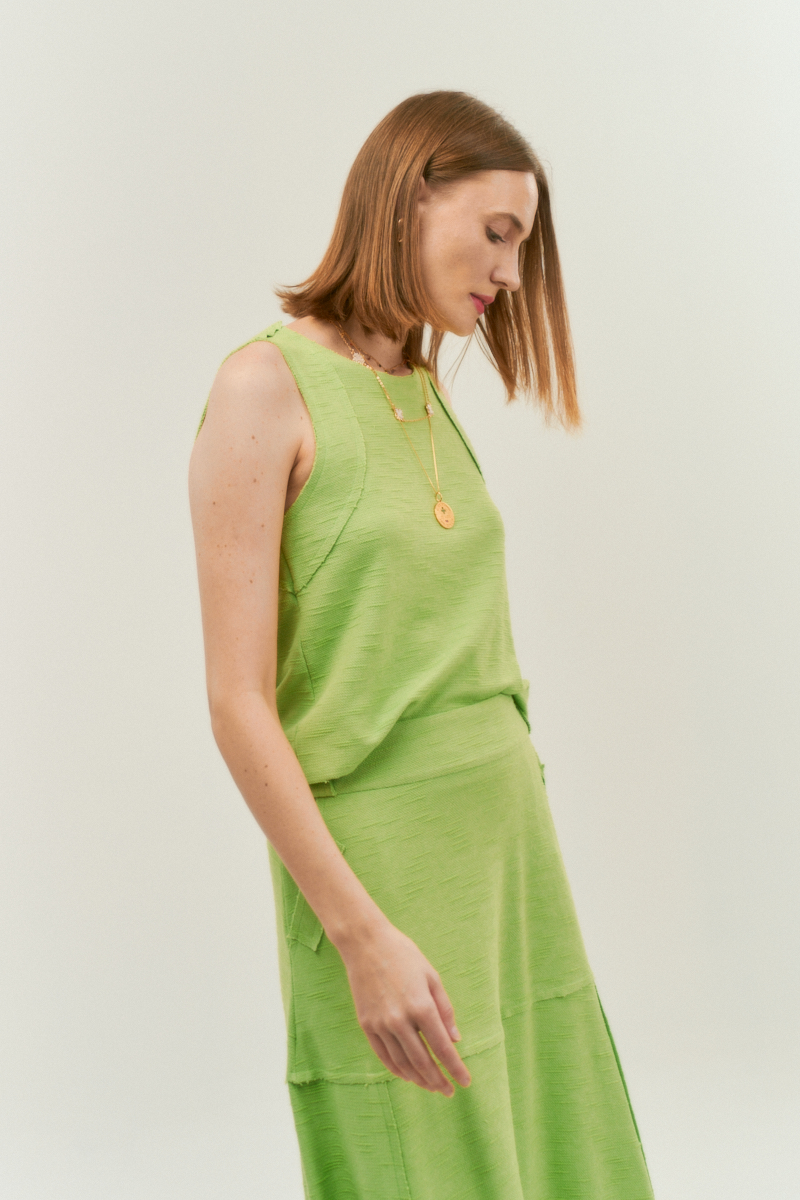 Hidrogênio - LIGHT GREEN YARN TANK TOP - 19806462