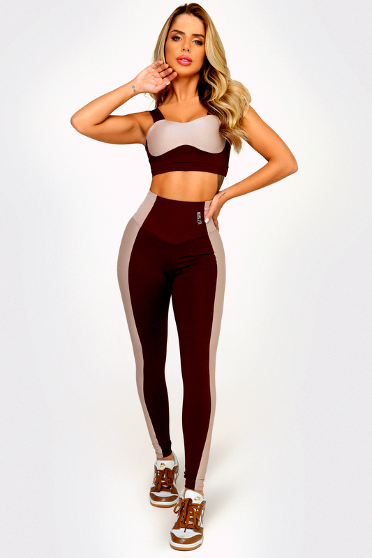 Lets Gym - Silhouette Coffee Leggings - 2539CF