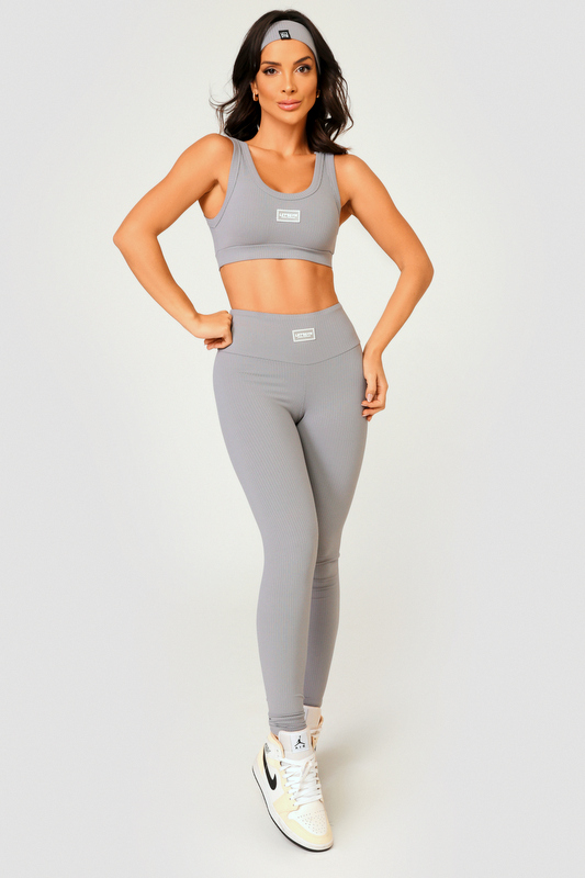 Lets Gym - Comfort Rib Graphite Leggings - 2493GF