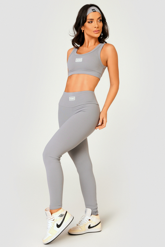 Lets Gym - Comfort Rib Graphite Leggings - 2493GF