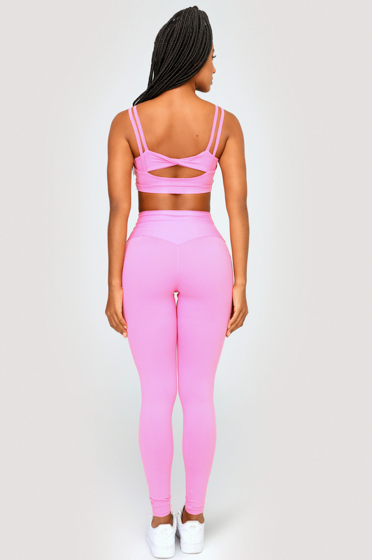 Lets Gym - Basic Curve Pink Leggings - 2463RO