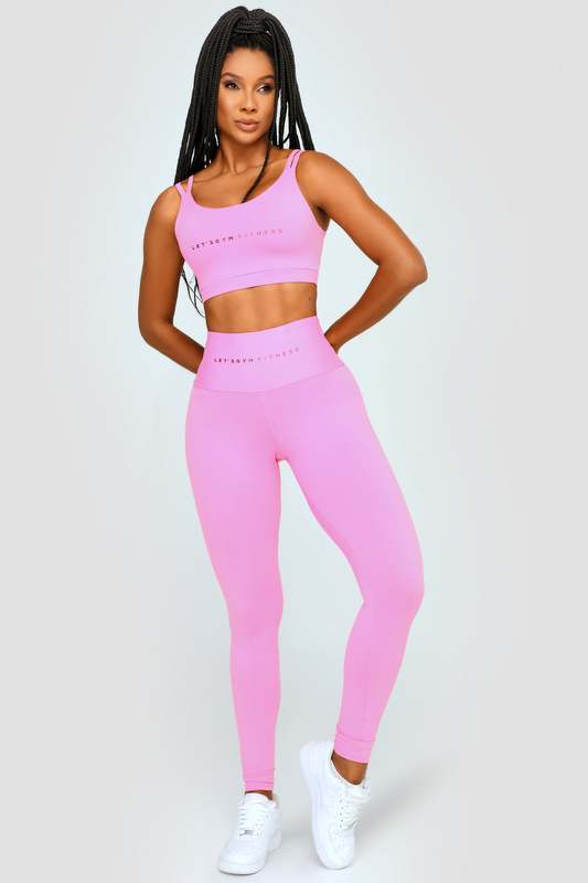 Lets Gym - Basic Curve Pink Leggings - 2463RO