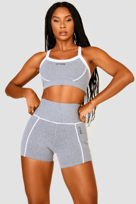 Lets Gym - Grey Gummy Shorts - 2536MC