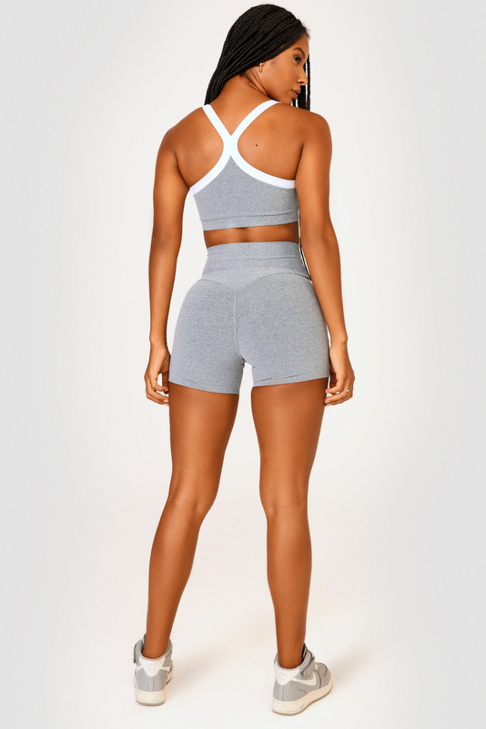 Lets Gym - Grey Gummy Shorts - 2536MC