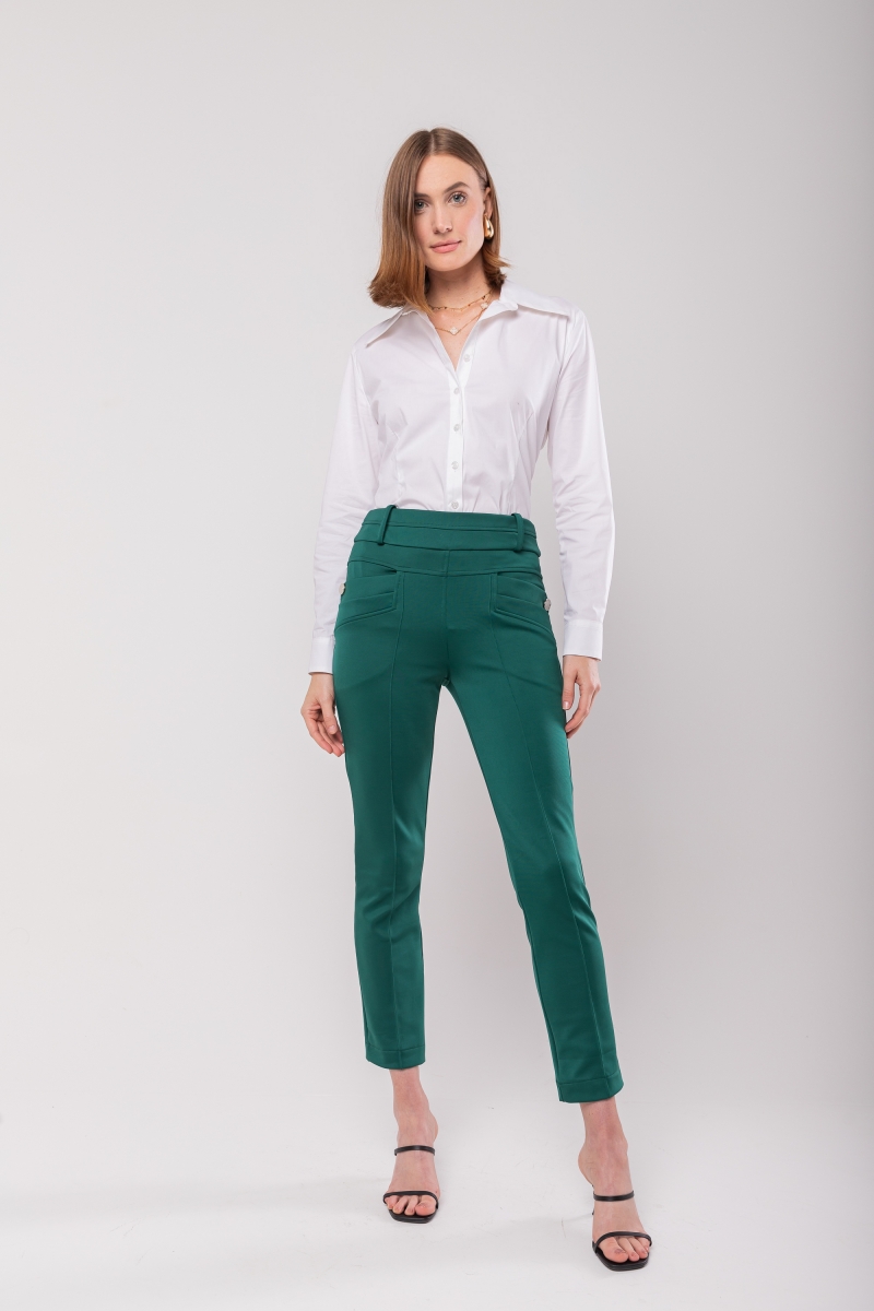 Hidrogênio - CAMILA DARK GREEN FISHERMAN PANTS - 19510493