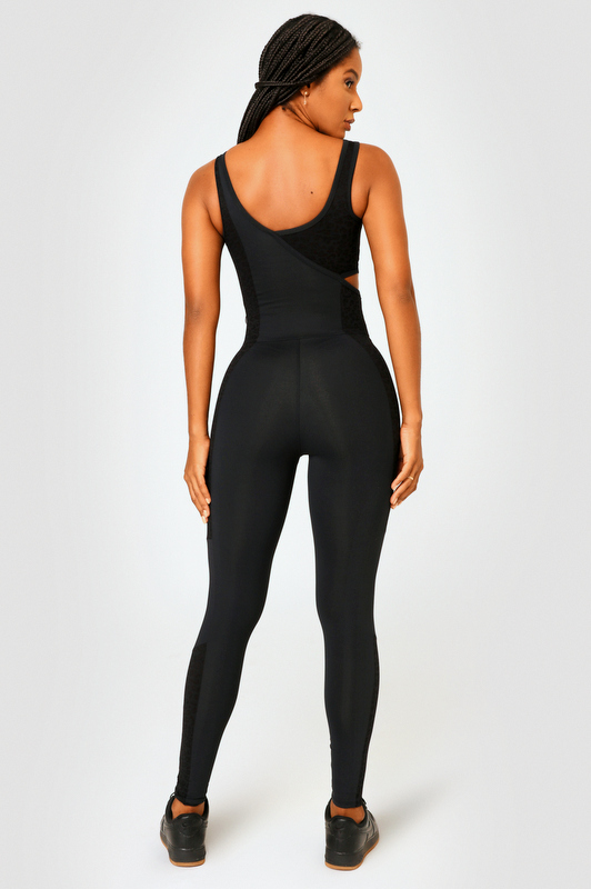 Lets Gym - Black Wild Jumpsuit - 2508PT