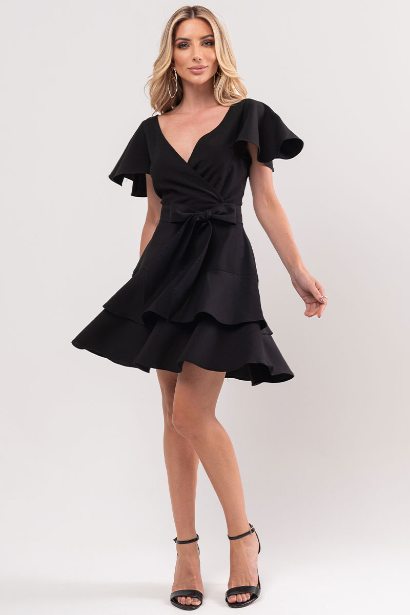 Miss Misses - Sara Dress with Frill and Black Zipper - 54309001