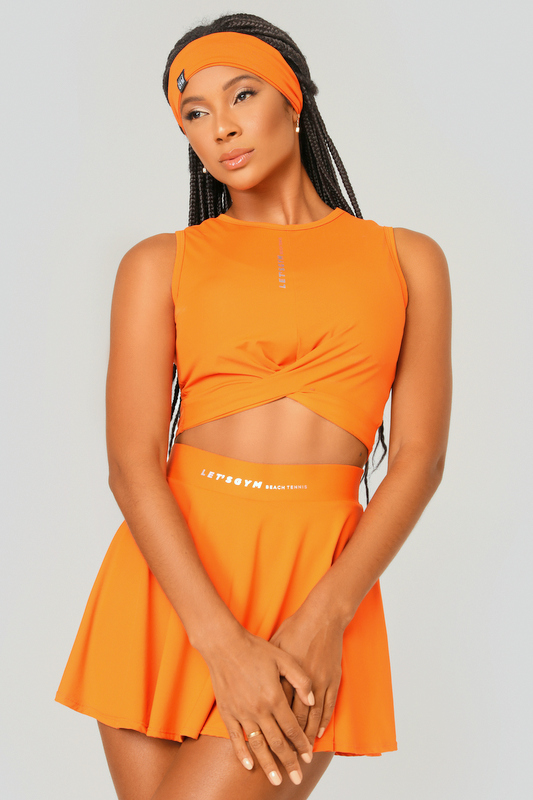 Lets Gym - Orange Carbon Cropped Top - 2500LJ