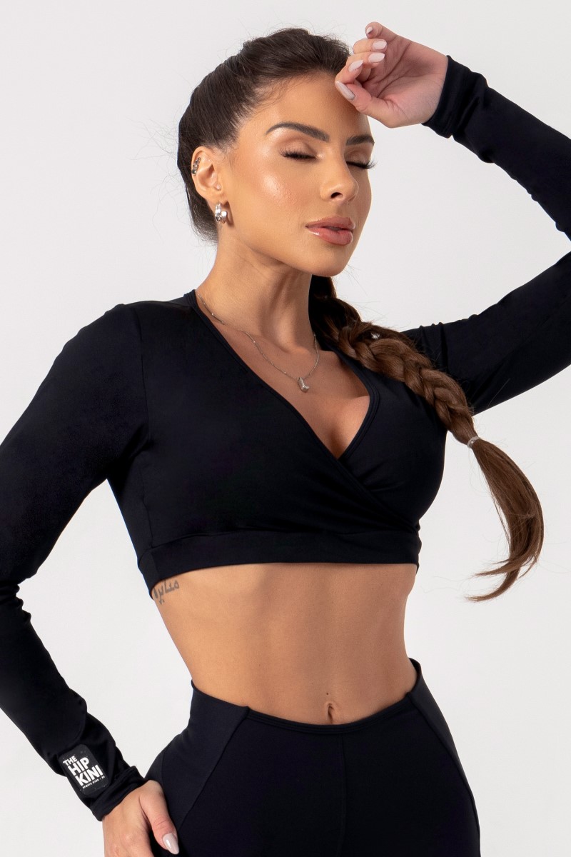 Hipkini - Cropped Movement Black Long Sleeve - 33330688