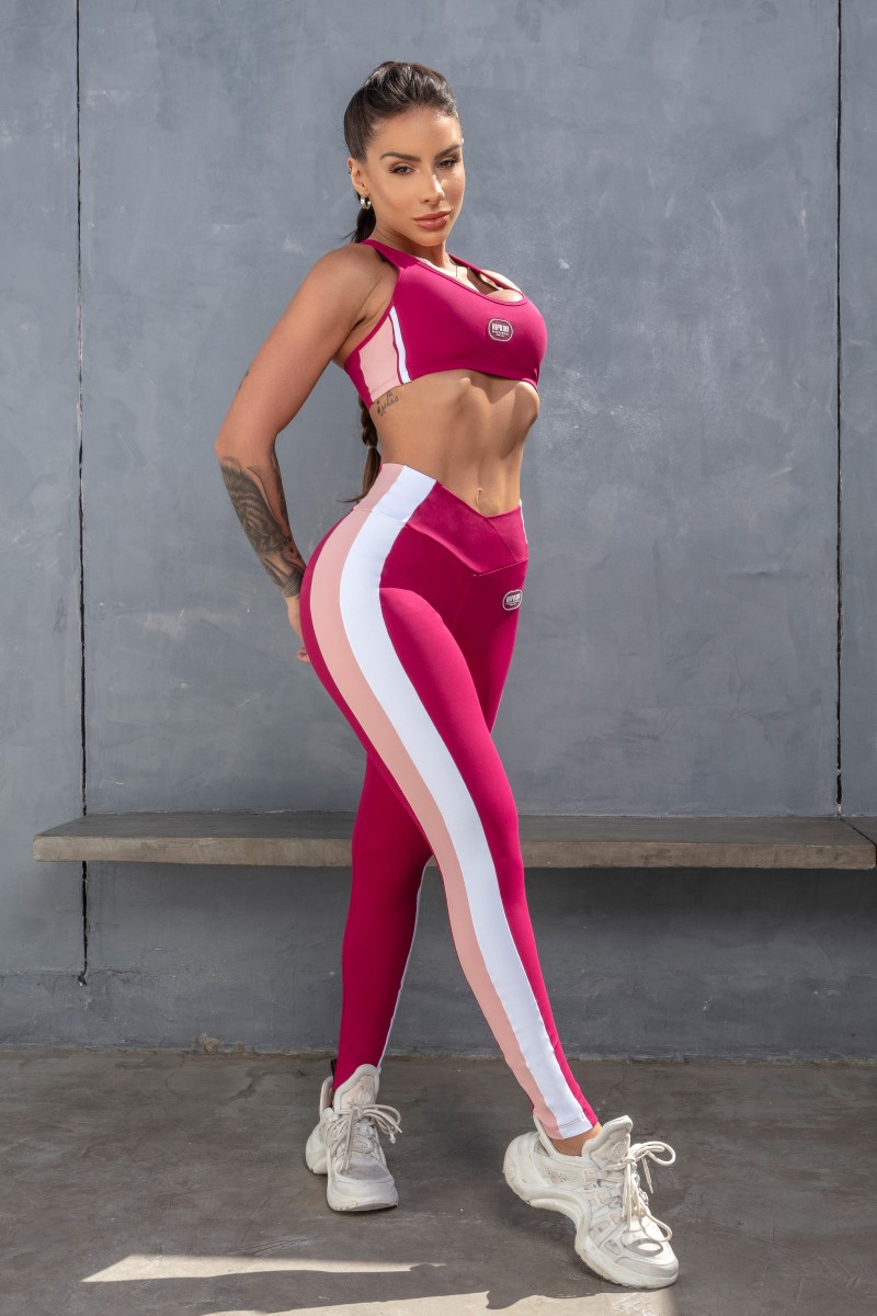 Hipkini - Movement Magenta Leggings with Rubberized Label - 33330690