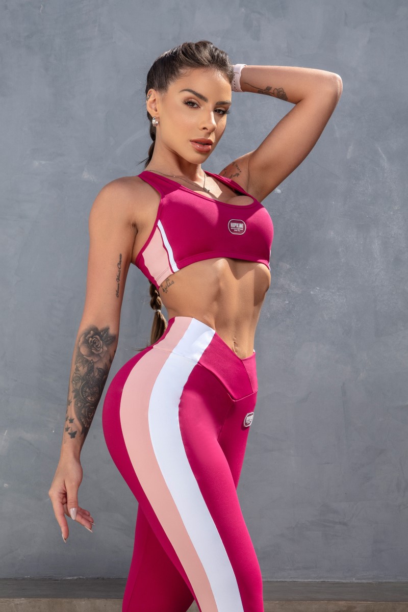 Hipkini - Movement Magenta Leggings with Rubberized Label - 33330690