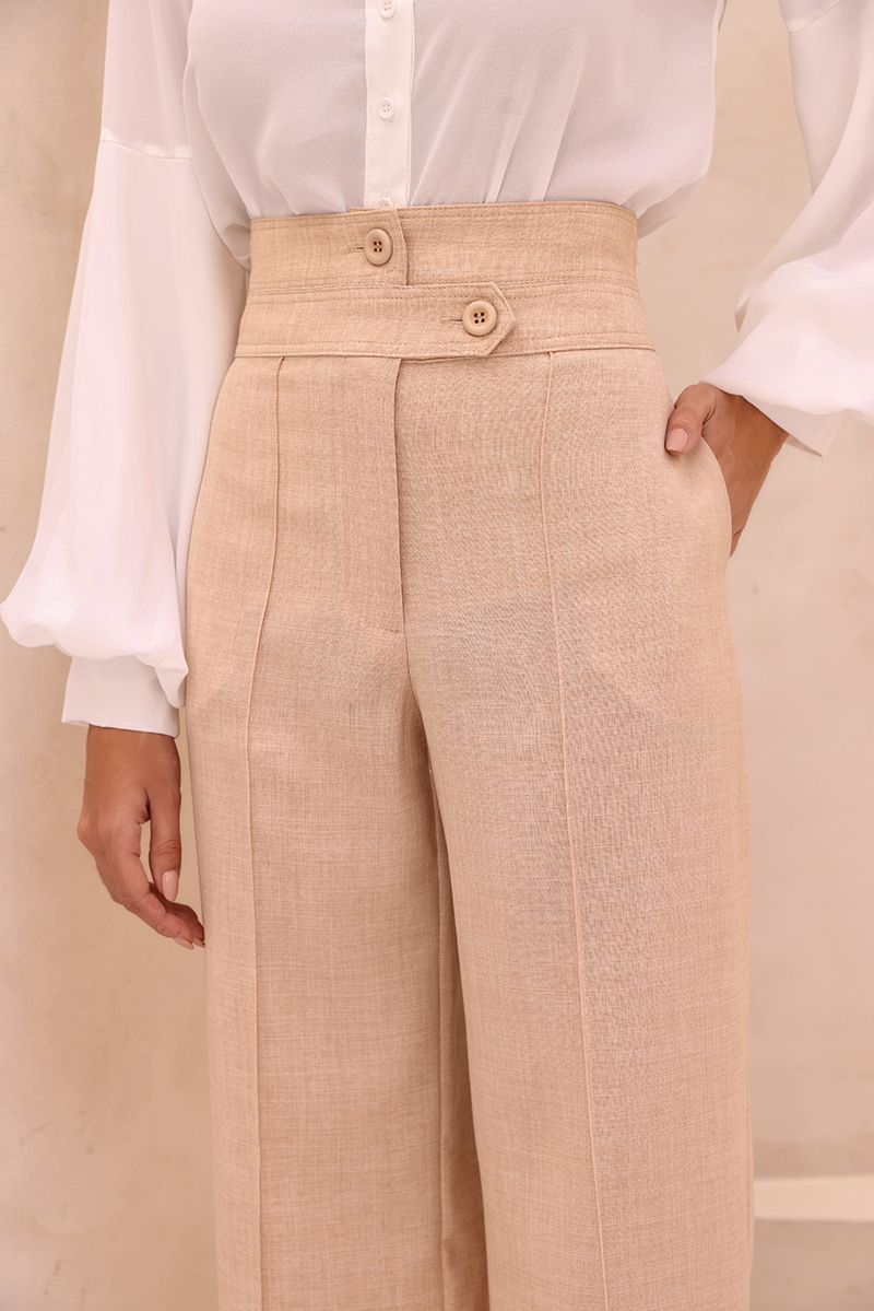 Dot Clothing - Pants Dot Clothing Talia Pantalona Beige - 2478BEGE