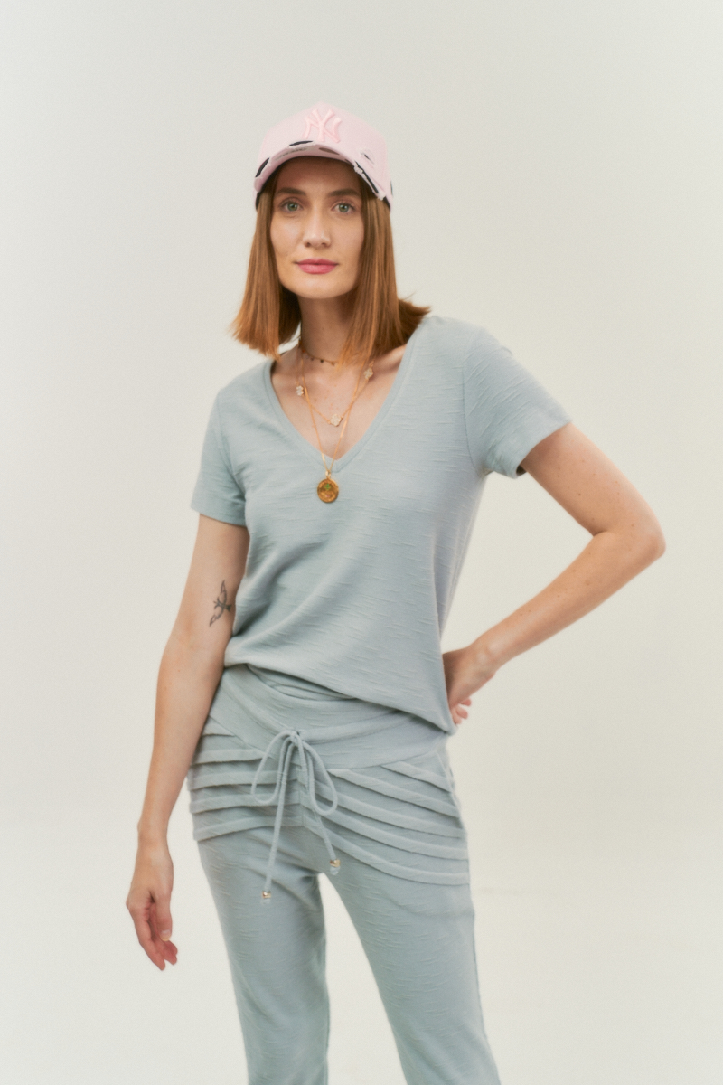 Hidrogênio - LIGHT GREY SHORT SLEEVE SWEATSHIRT - 18455077