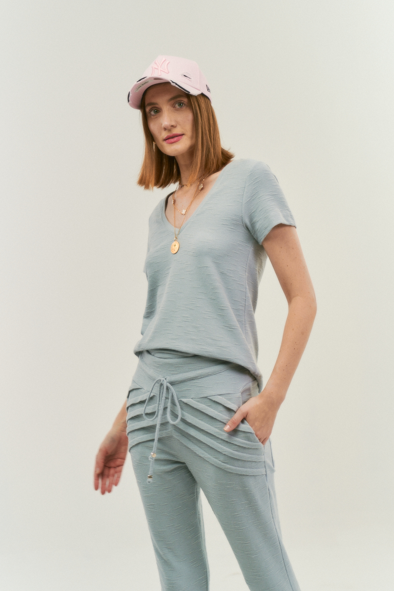 Hidrogênio - MARIANA LIGHT GREY PLEATED JOGGER PANTS - 18448077