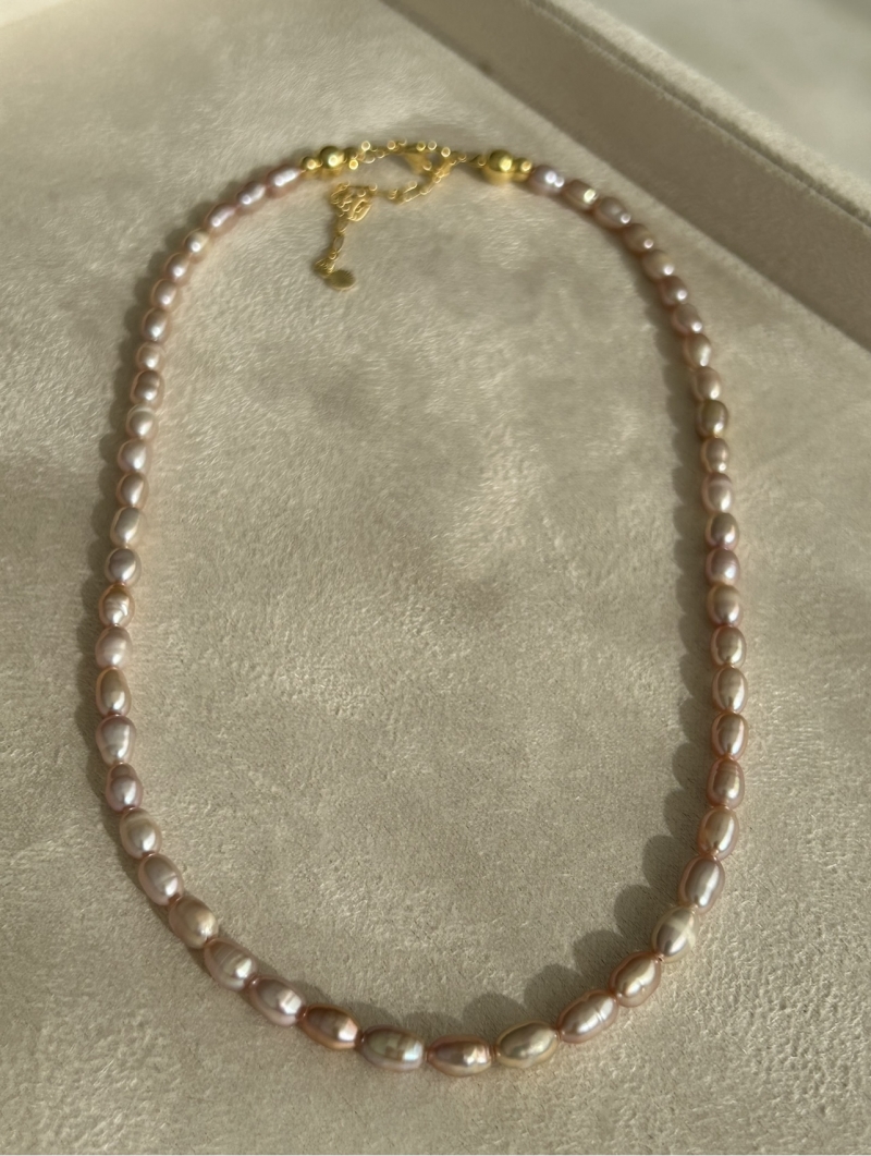 Mikabe - Natural Pearl Necklace Rose M - MK1953