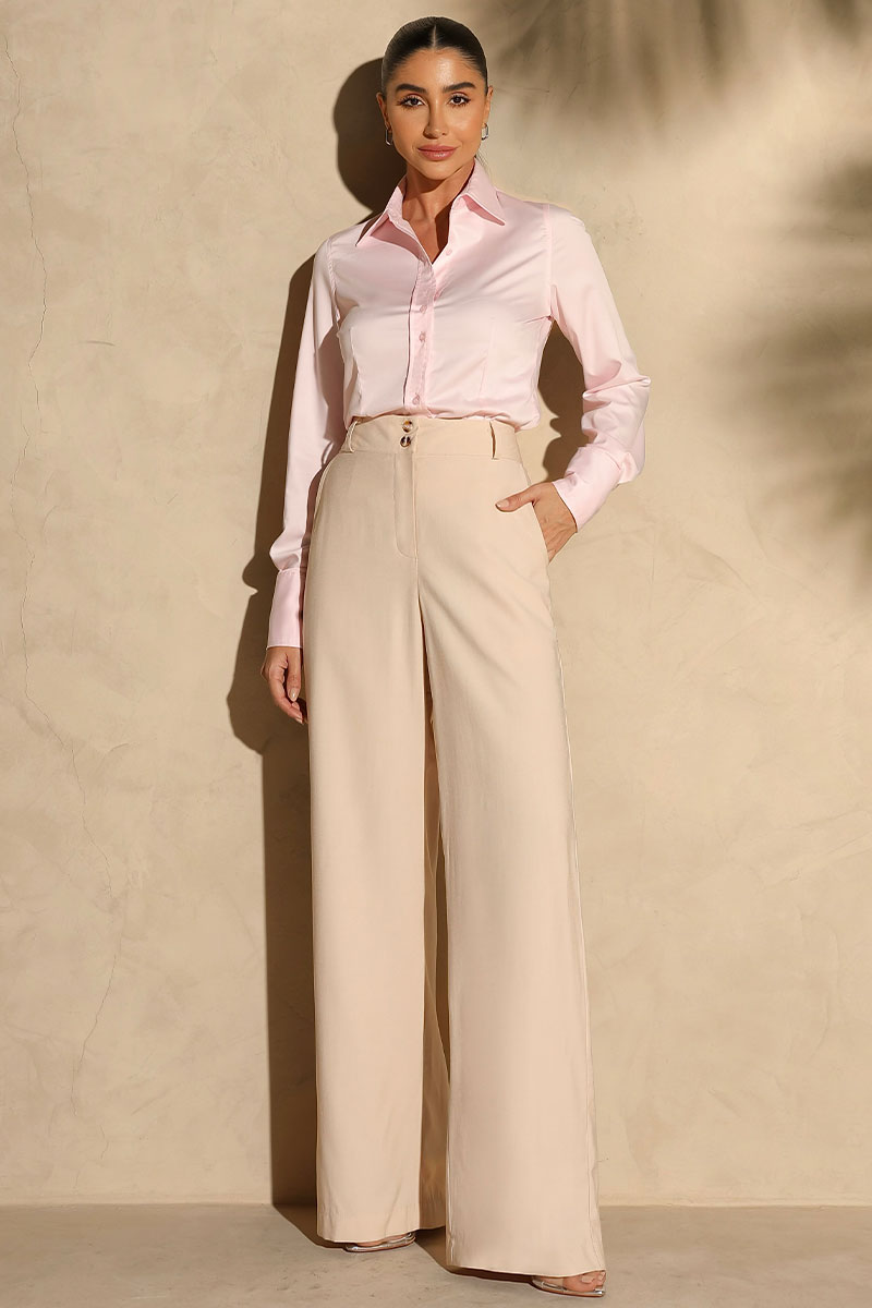 Miss Misses - Nathalia Pants With Beige Buttons - 54365215