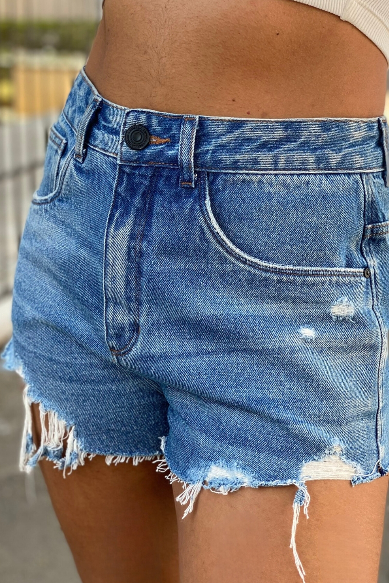 Labellamafia - Labellamafia Blue Jeans Shorts - 33548