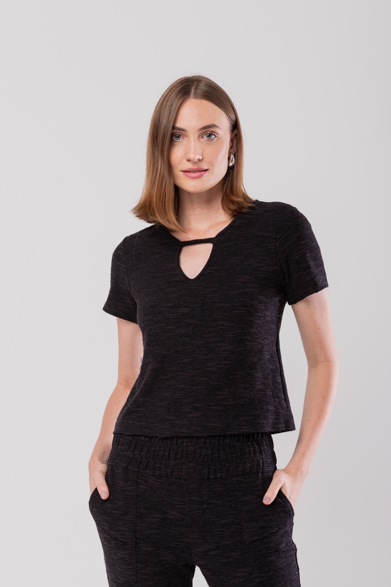 Hidrogênio - MG SHORT BLOUSE WITH DROP FLAME BLACK SWEATSHIRT - 20132001