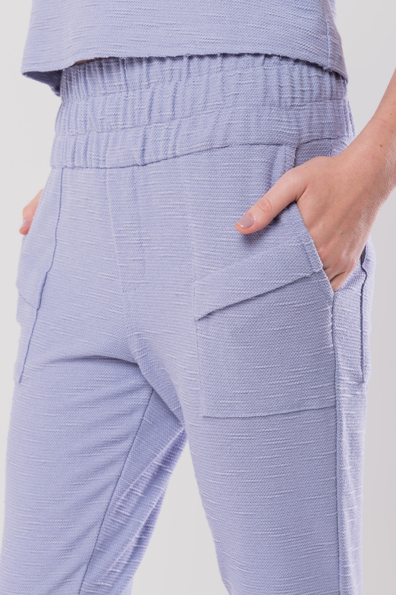 Hidrogênio - VERONICA BABY BLUE ELASTIC PLEATED JOGGER PANTS - 20133111