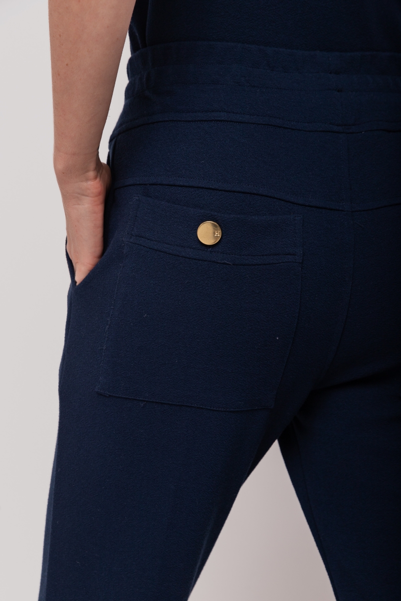 Hidrogênio - NAVY KNIT CREPE JOGGER PANTS WITH CHANNEL - 20118004