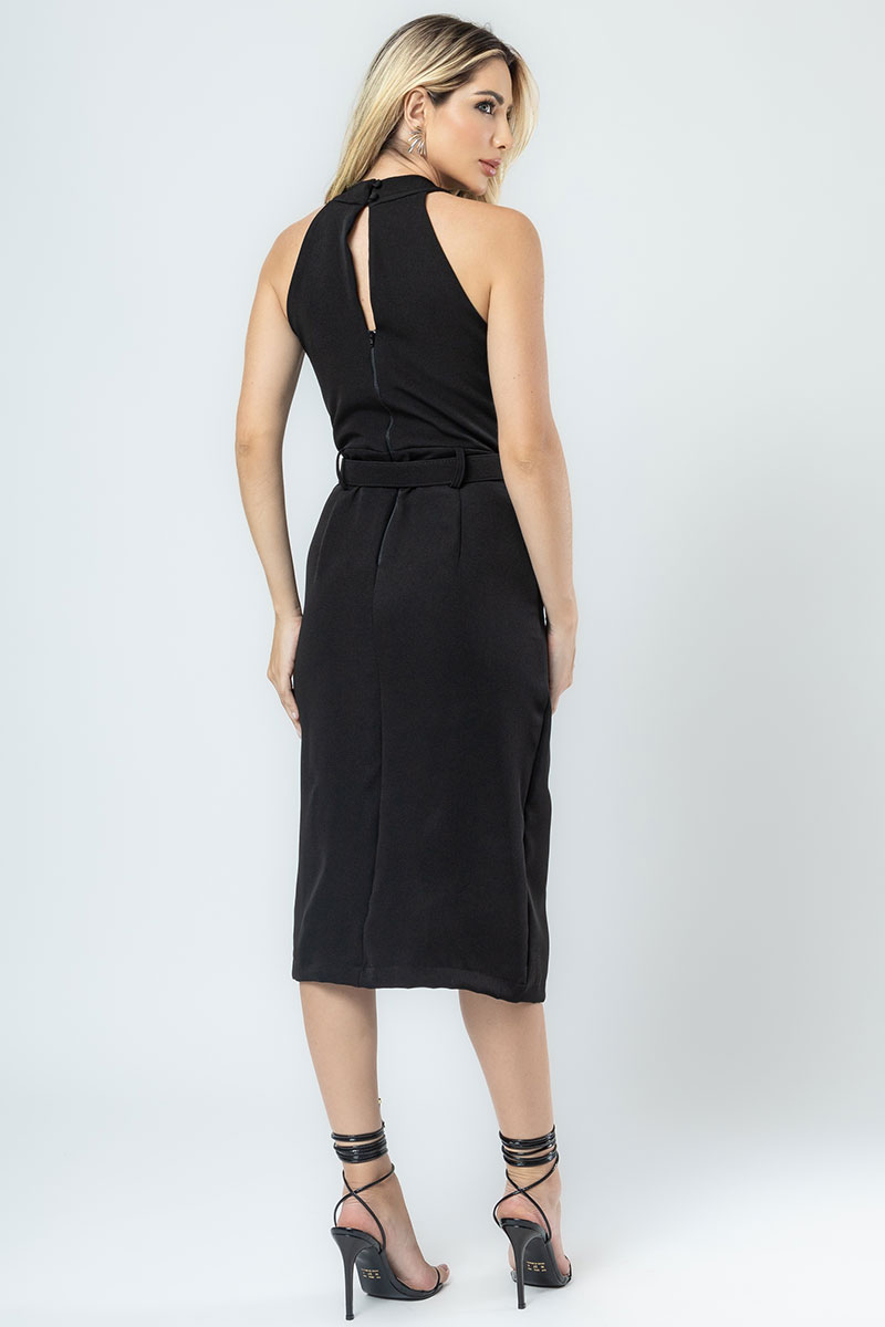 Miss Misses - Kelly Wrap Dress with Black Belt - 80542001