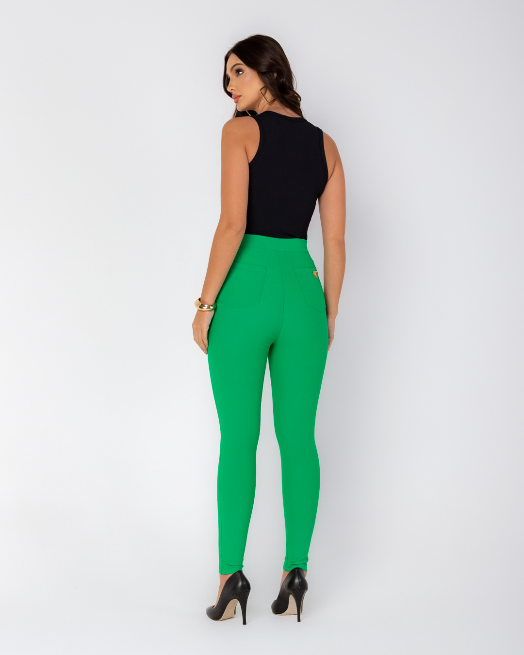 Miss Misses - Miss Misses Skinny Pants With Green Pocket - 18855VERDE