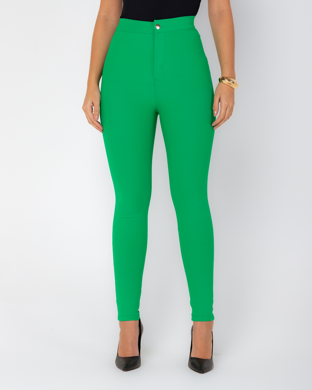 Miss Misses - Miss Misses Skinny Pants With Green Pocket - 18855VERDE