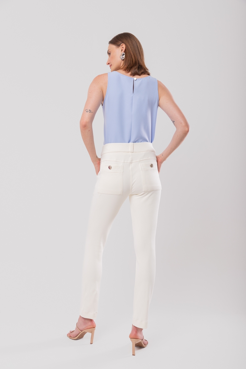 Hidrogênio - LETICIA MARIA OFF WHITE FISHERMAN PANTS - 20024018