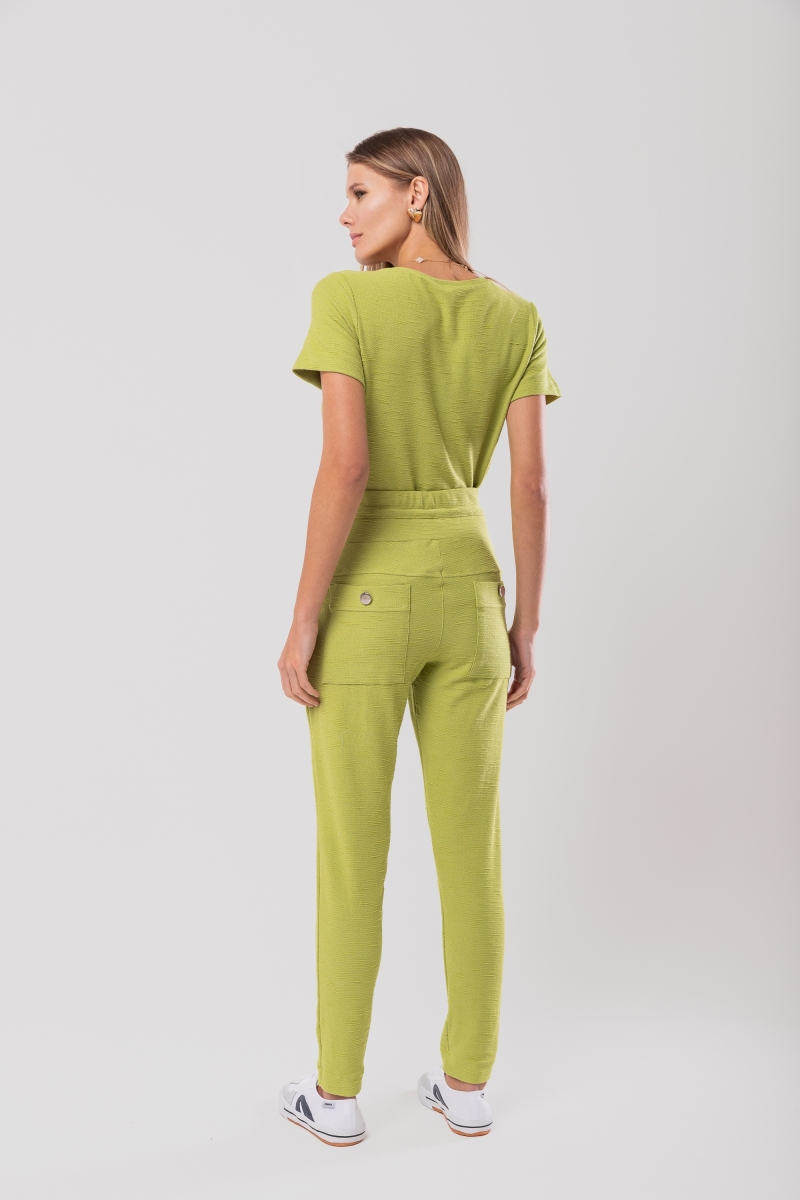 Hidrogênio - MARIANA GREEN PLEATED JOGGER PANTS - 18448560