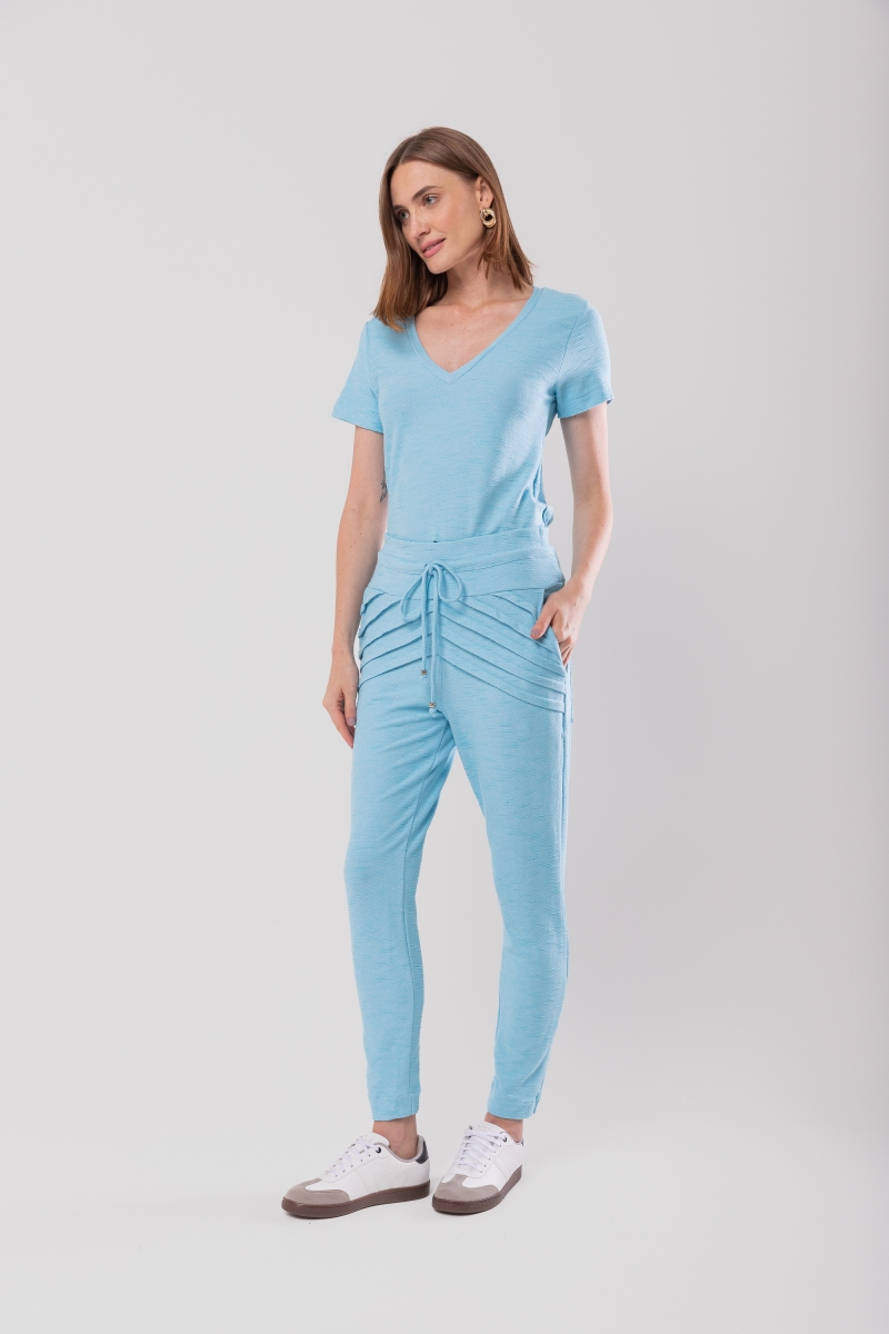 Hidrogênio - MARIANA AQUAMARINE PLEATED JOGGER PANTS - 18448553