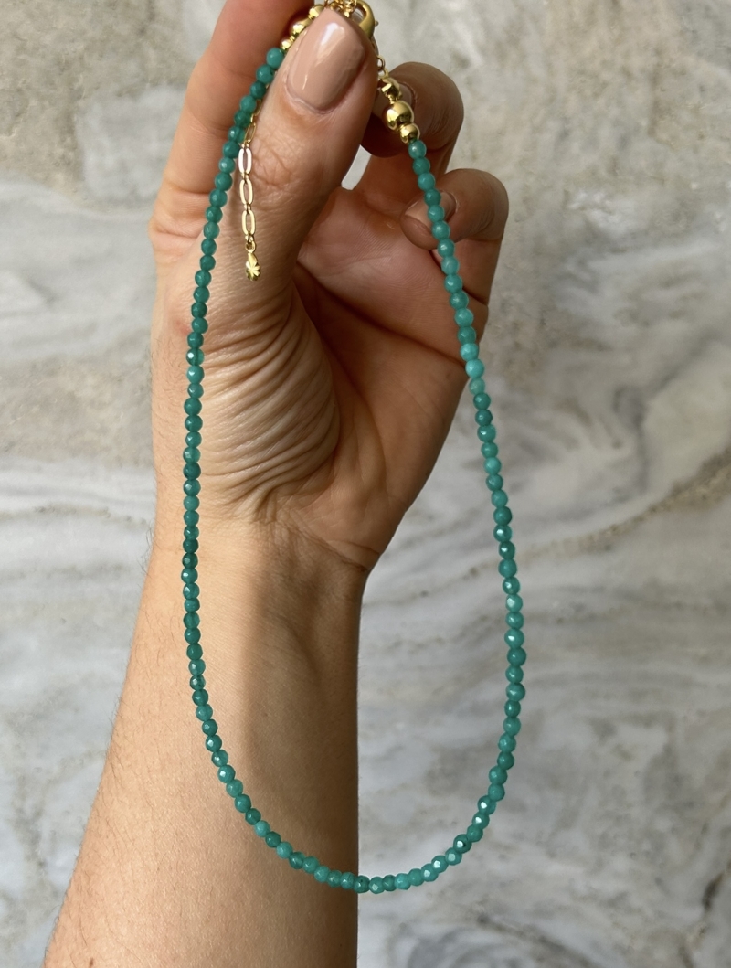 Mikabe - Burano Necklace Jade Stone Amazonite 3mm - MK1972