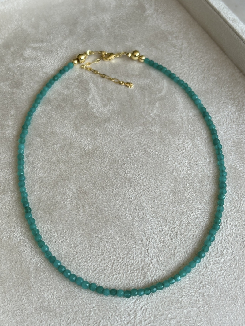 Mikabe - Burano Necklace Jade Stone Amazonite 3mm - MK1972